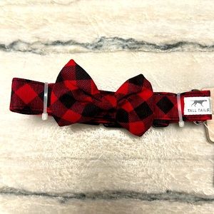 Buffalo plaid bow tie dog collar - new with tags